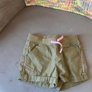 Cat and Jack Girls khaki Shorts with Pink Accents 3T